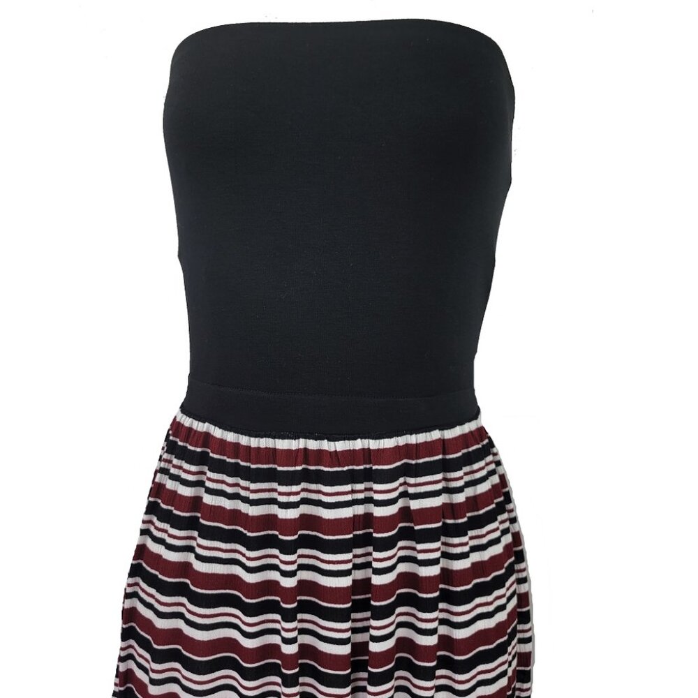 NWT Ann Taylor LOFT Striped Women's Maxi strapless Dress Size M